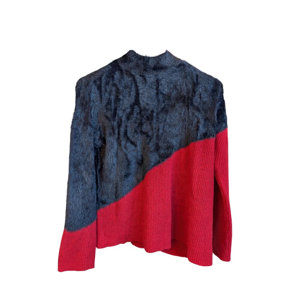 Whimsigoth Vince Camuto Colorblock Eyelash Knit Sweater | Size Medium